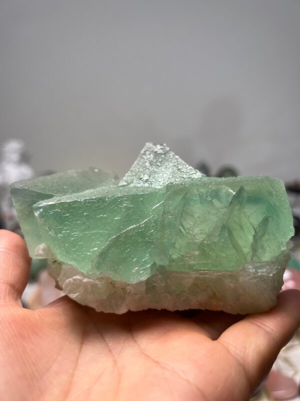 緑蛍石白水晶共生鉱標です - 图片 3