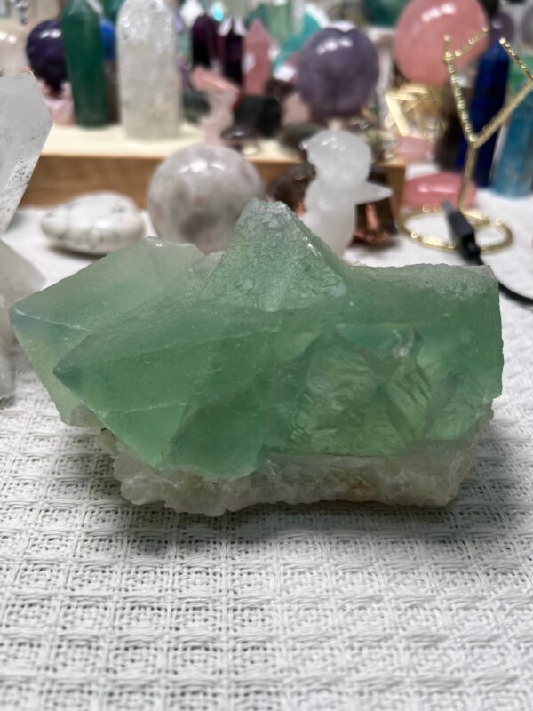 緑蛍石白水晶共生鉱標です - 图片 2